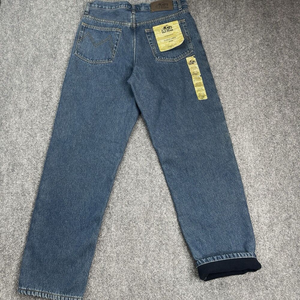 Old Mill Fleece Lined Jeans Mens 32x32 Medium Wash Blue Denim NEW W Tags